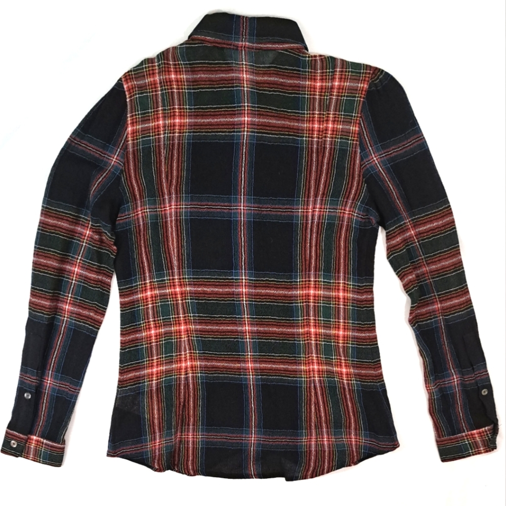 BURBERRY BRIT Tartan Plaid Long Sleeve Button Down Blouse - Picture 5 of 16